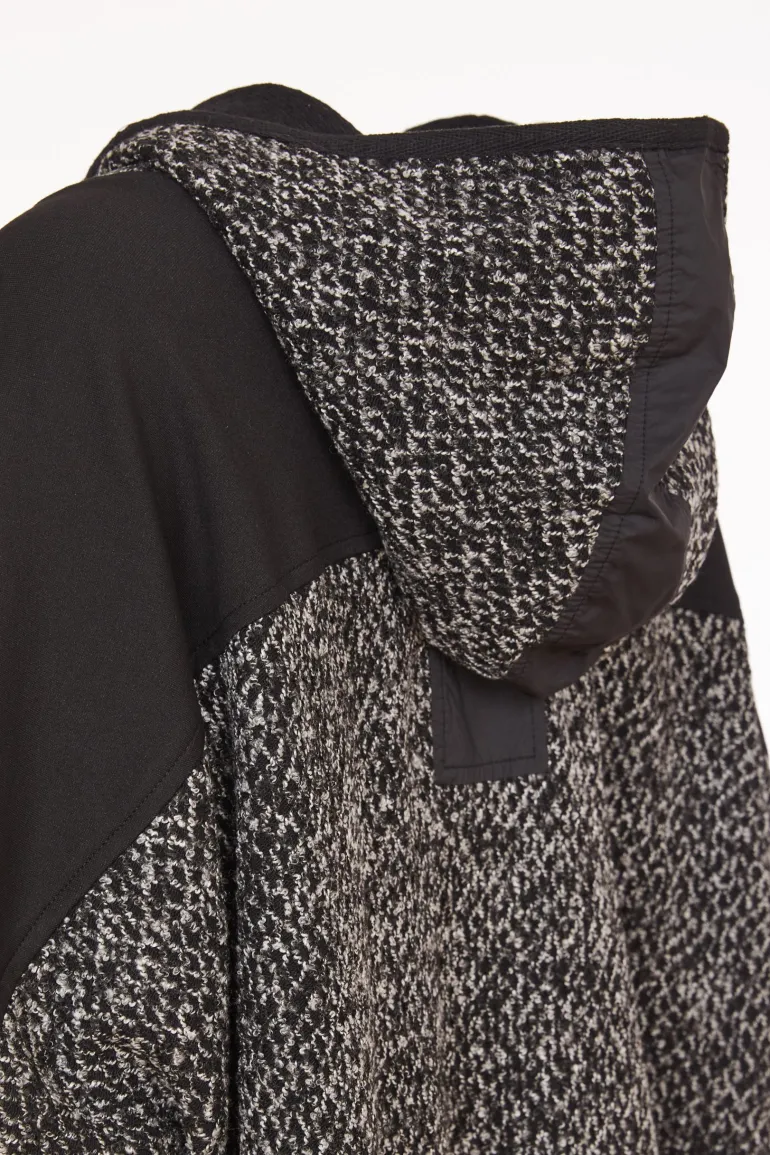 Naya Knit Jaquard Hooded Curve Hem Top