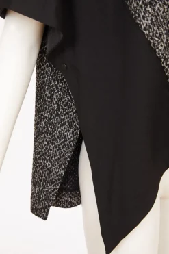 Naya Knit Jaquard Hooded Curve Hem Top