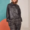 Naya Leatherette Jacket Black