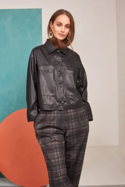 Naya Leatherette Jacket Black