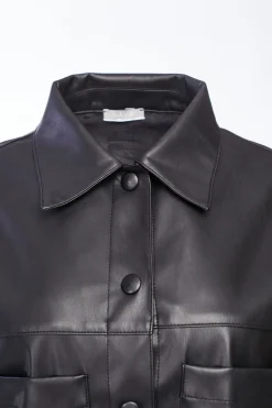 Naya Leatherette Jacket Black