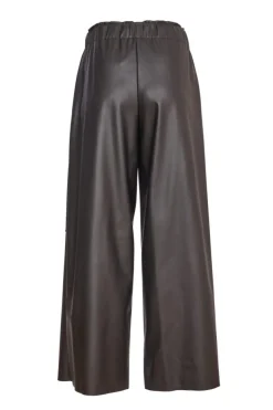 Naya Leatherette Wide Trousers Black