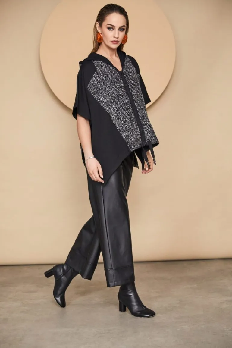 Naya Leatherette Wide Trousers Black