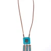 Naya Long Square Stone Necklace Taupe