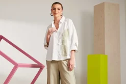 Naya Longline Shirt With Brush Stroke Print NAS25232
