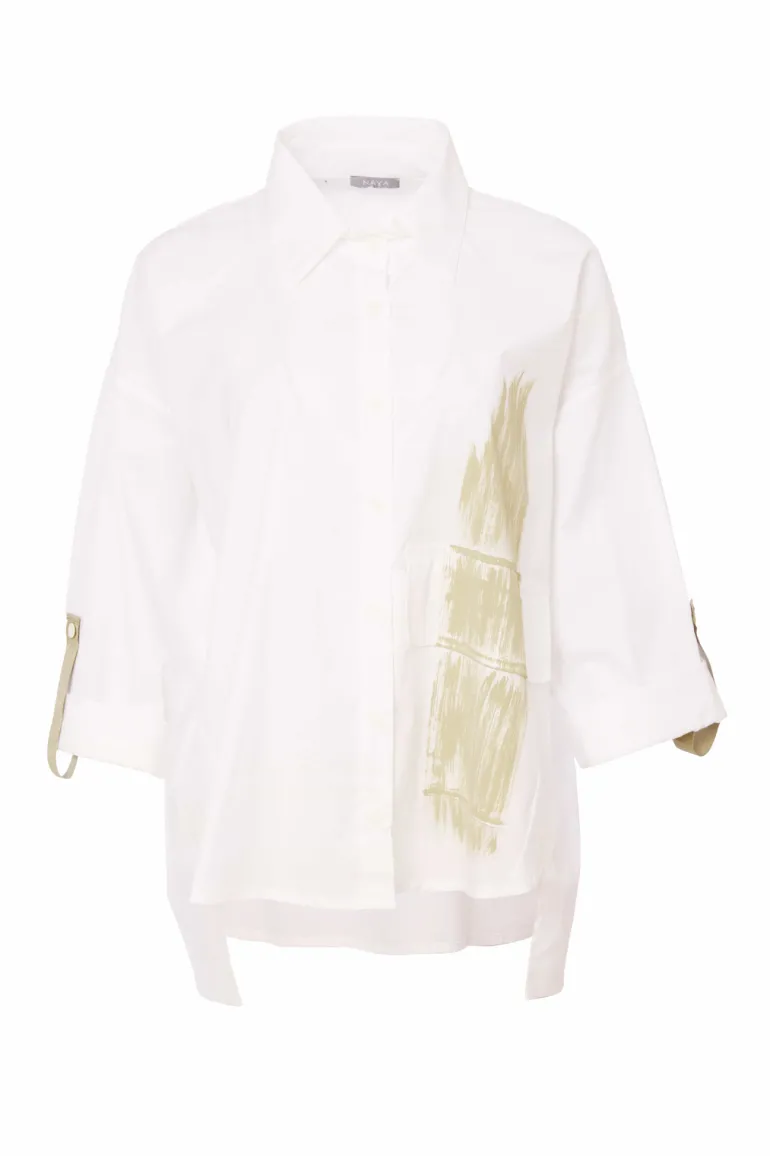 Naya Longline Shirt With Brush Stroke Print NAS25232