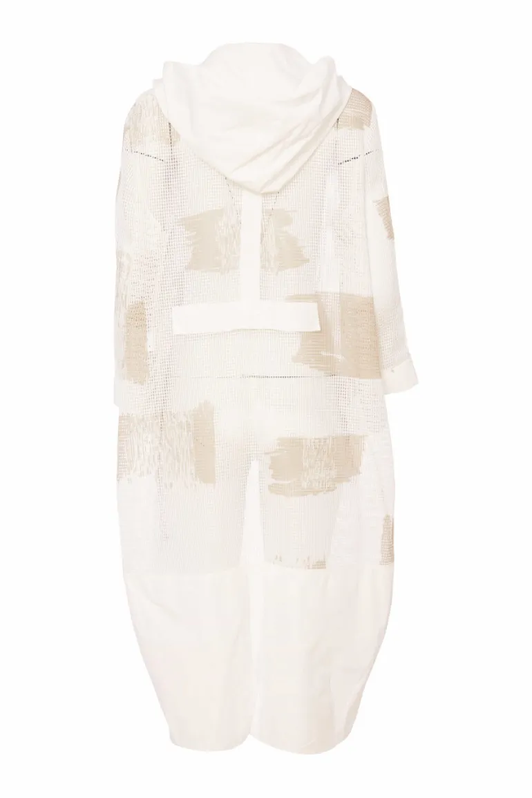 Naya Mesh Faded Block Print Jacket NAS25296 Cream/Fudge