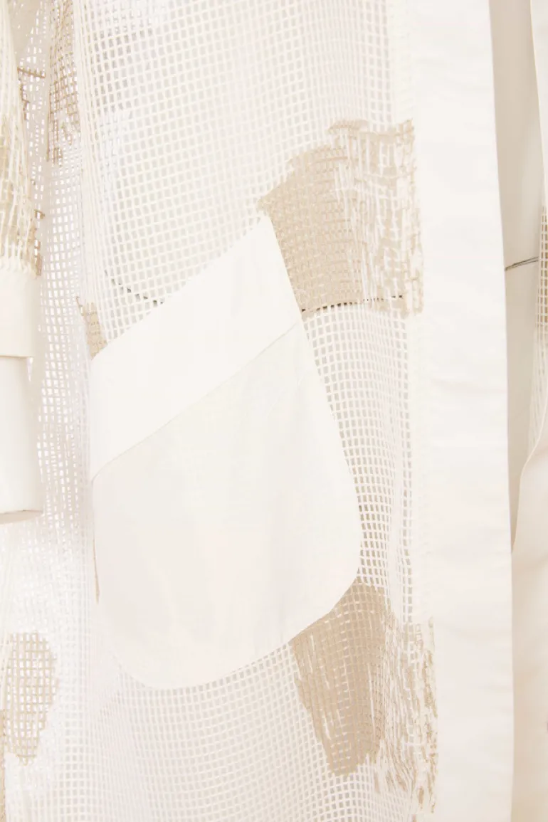 Naya Mesh Faded Block Print Jacket NAS25296 Cream/Fudge