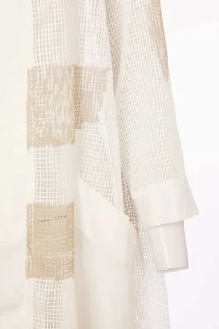 Naya Mesh Faded Block Print Jacket NAS25296 Cream/Fudge