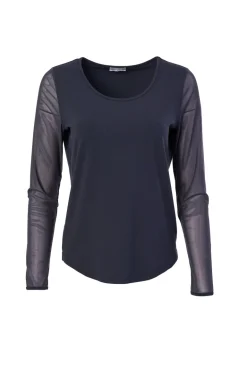 Naya Mesh Sleeve Top Anthracite