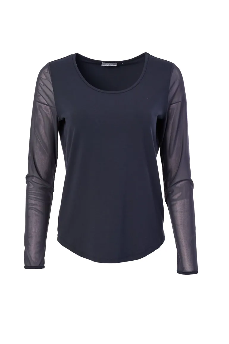 Naya Mesh Sleeve Top Anthracite