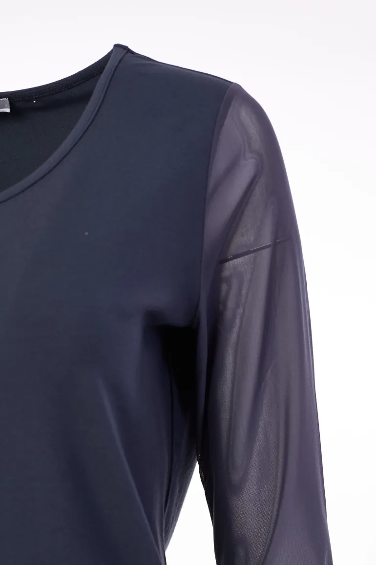Naya Mesh Sleeve Top Anthracite