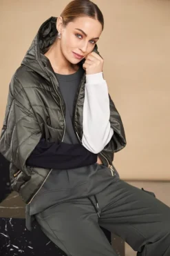 Naya Padded Short Jacket Khaki