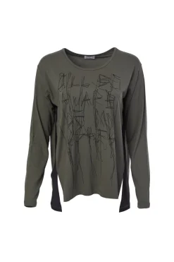 Naya Placement Contrast Top Anthracite