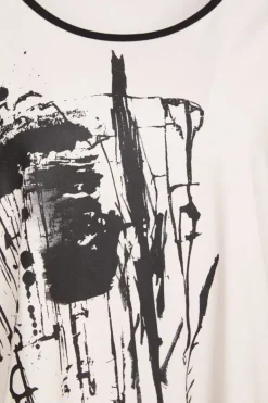 Naya Placement Print Top Sand