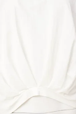 Naya Pleated Hem Top White and Tan