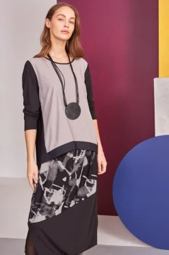 Naya Print Skirt Taupe