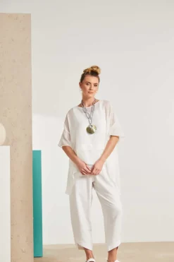Naya Pull On Trousers with Curved Hem NAS25217