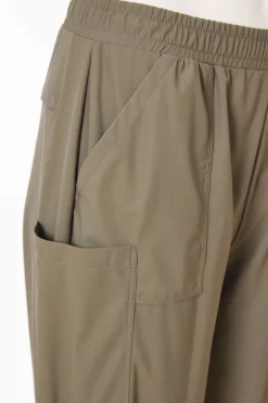 Naya Pull Up Slim Leg Trousers Army NAS25109