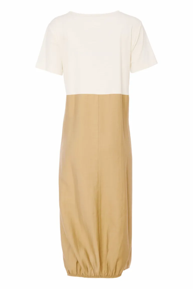 Naya Round Neck Dress with Tie (NAS25234) Cream/Fudge