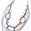 Naya Short String Shell Necklace Silver