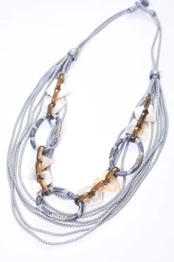 Naya Short String Shell Necklace Silver