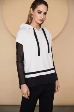 Naya Sleeveless Hooded Top Black/Sand