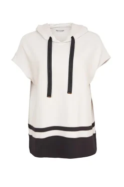Naya Sleeveless Hooded Top Black/Sand