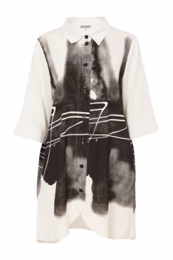 Naya Spray Border Drizzle Shirt NAS25204 White/Black
