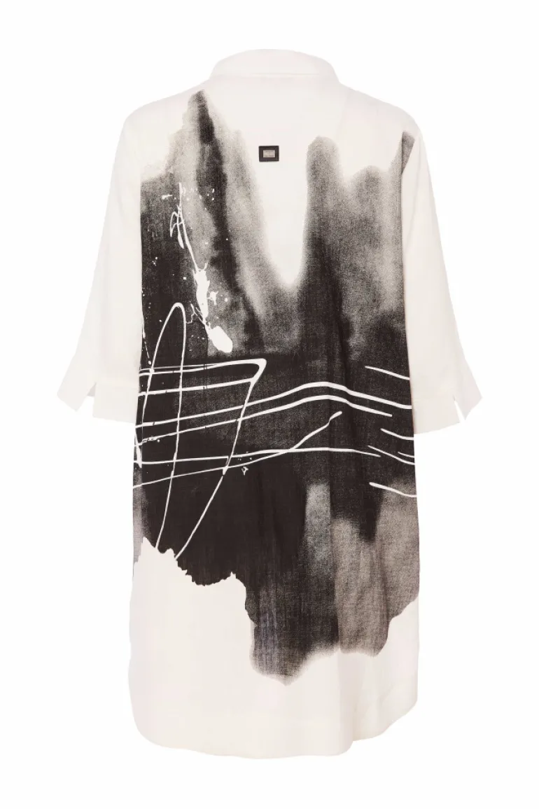 Naya Spray Border Drizzle Shirt NAS25204 White/Black
