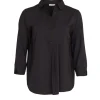 Naya Top with Placket Black