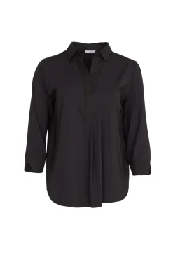 Naya Top with Placket Black