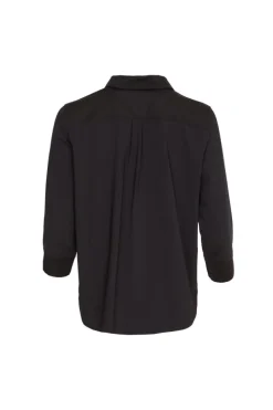 Naya Top with Placket Black