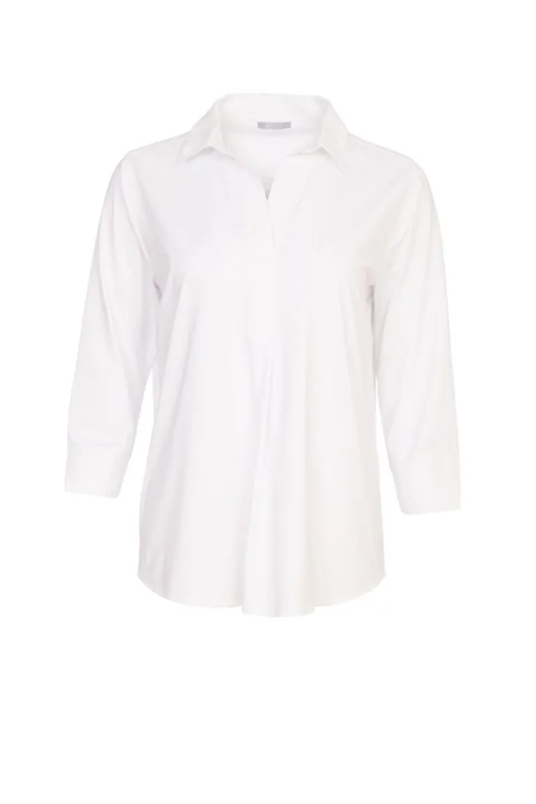 Naya Top with Placket White