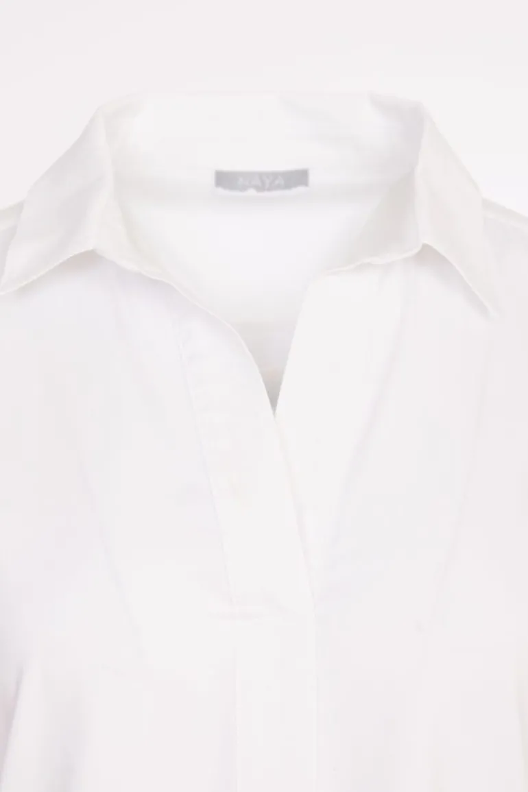Naya Top with Placket White