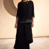 Naya Top With Print Hem Panel Forest/Black