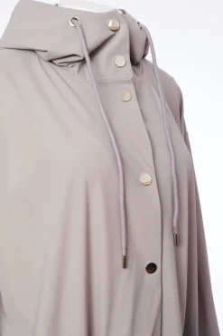 Naya Tulip Hem Hooded Mac Mink