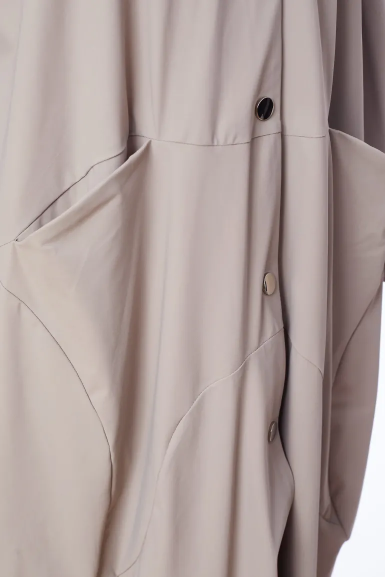 Naya Tulip Hem Hooded Mac Mink