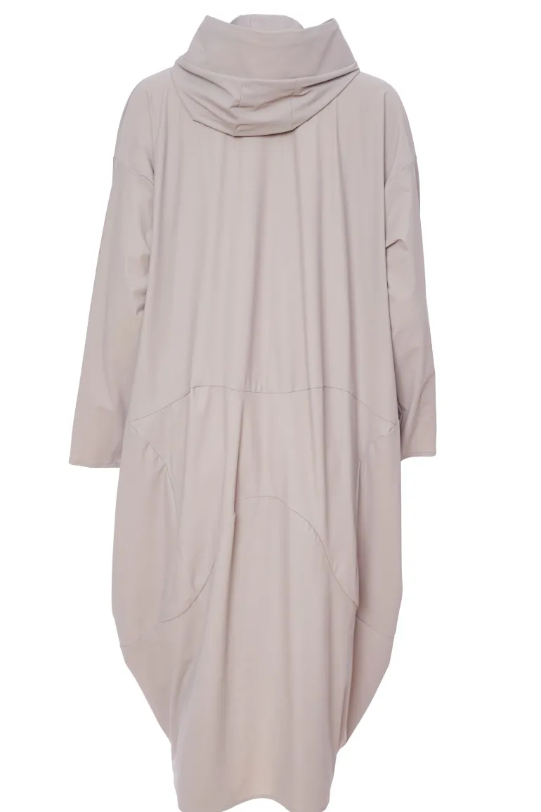 Naya Tulip Hem Hooded Mac Mink