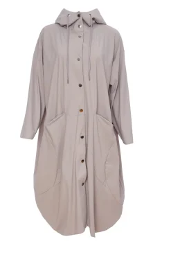 Naya Tulip Hem Hooded Mac Mink