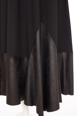 Naya V-Neck Dress with Contrast Panel Black