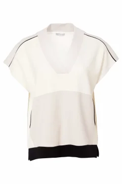 Naya V-Neck Top NAS25315 Sand / Off-White