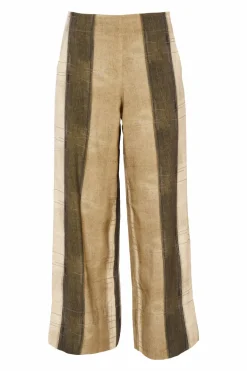 Naya Wide Stripe Linen Trousers NAS25270 Army