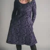 OUT OF XILE JACQUARD MIDI DRESS SAPPHIRE
