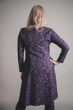 OUT OF XILE JACQUARD MIDI DRESS SAPPHIRE