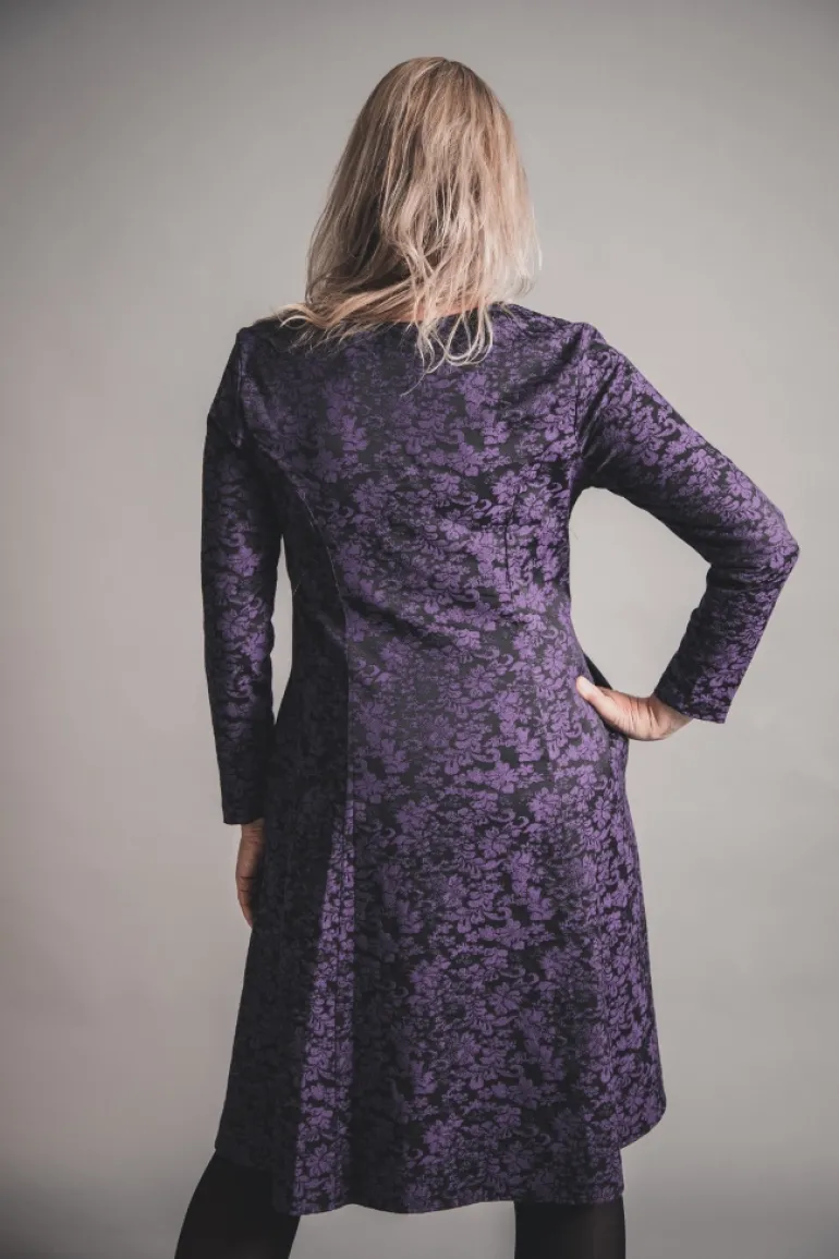 OUT OF XILE JACQUARD MIDI DRESS SAPPHIRE