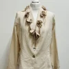 Out of Xile Linen Flower Collar Jacket Rose