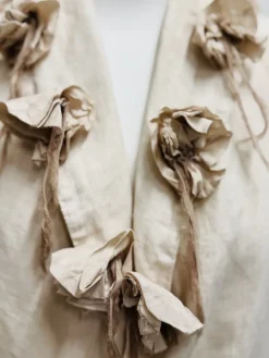 Out of Xile Linen Flower Collar Jacket Rose