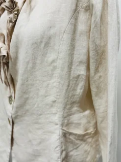 Out of Xile Linen Flower Collar Jacket Rose