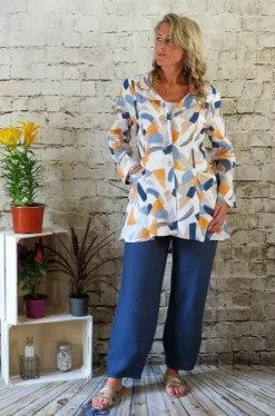 Out of Xile Linen Trousers Navy